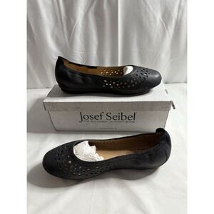 Josef Seibel Pippa 29 Ballet Flats Black Nesty Oil EU 36 US 5–5.5 NEW Box